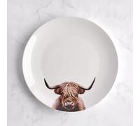 New Rustic Highland Cow Dinner Plate, Hand-Finished Porcelain with Charming Cow Design, Microwave & Dishwasher Safe, Perfect for Everyday Use or Special Occasions - M24