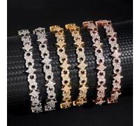 New S925 silver full inlaid D color VVS moissanite bracelet necklace diamond + 8-shaped chain personality hot style