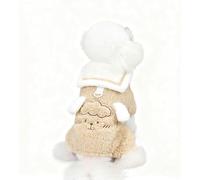 New Sailor Collar Dog Coat - Four-Legged Fleece Lined Outfit for Small & Medium Dogs, Nautical Style for Corgi and Shiba Inu Cute, fashionable, cold-proof and easy to clean(Size:Large,Color:Khaki)