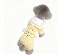 New Sailor Collar Dog Coat - Four-Legged Fleece Lined Outfit for Small & Medium Dogs, Nautical Style for Corgi and Shiba Inu Cute, fashionable, cold-proof and easy to clean(Size:X-Large,Color:Yellow)