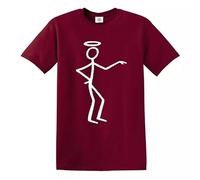 New Saint Simon Templar 1970s Stickman T-Shirt Spy Thriller TV Black Top Tee - Maroon Stickman - XXL