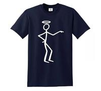 New Saint Simon Templar 1970s Stickman T-Shirt Spy Thriller TV Black Top Tee - Stickman Tshirts