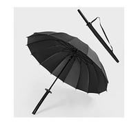 New Samurai Sword Handle Umbrella Ninja Katana Japanese Long Umbrella 16 Bones Sun&Rain Umbrella Windproof Waterproof For Men Women (Color : Black)
