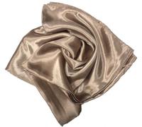 New Satin Silk Shiny Plain Solid Colours Large Square Plain Head Neck Scarf Wrap 90 X 90 cm (Sand)
