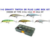 NEW SAVAGE GEAR 1+5 GRAVITY TWITCH SR PLUG BAIT LURE BOX KIT PERCH PIKE TROUT