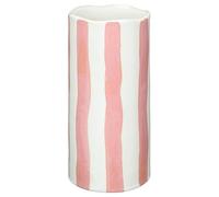 New Scallop Edge Striped Ceramic Vase, Decorate your home, A fresh and Decorative Piece to Elevate Any Space in Your Home, Perfect for Displaying Your Favorite Flowers - Pink