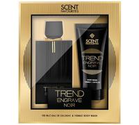 New Scent Favourites Trend Engrave Noir EDC & Body Wash Gift Set 2pc Includes Trend Engrave Noir EDC & Trend Engrave Noir Body Wash Great For X-Mas Gift - A08