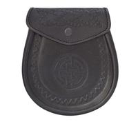 New Scottish Sporran Kilt Bag Pure Leather with Free Chain Belt