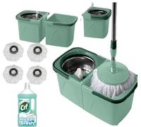 *NEW* SCRATCH ANET Revolving Spin Mop and Bucket With 4. Extra Pads Perfect For Easy Cleaning Including CIF Ocean Floor Cleaner (SPLIT MOP-CIF AND BUCKET)