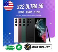Samsung Galaxy S22 Ultra 5G Mobile Phone 512GB SIM Free Android Smartphone Burgundy