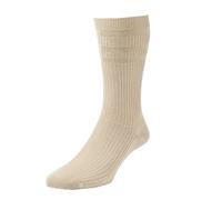 New Season 2 Pair Pack EXTRA EXTRA WIDE HJ191 HALL SOFTOP Soft Top loose top non elastic Wide Top Cotton Rich Socks 2 Pairs Available in Size UK 11-13 Eur 45-47 Oatmeal