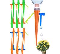 New Self Watering Spikes, Automatic Watering System with Slow Release Control Valve Switch, Ideal for Outdoor Plants, Garden, Travel and Busy People(12, Orange+Green)