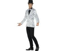 NEW Sequin Jacket in Gold or Silver or Black, Men's Party Fancy Dress Costume