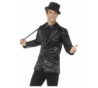 NEW Sequin Jacket in Gold or Silver or Black, Men's Party Fancy Dress Costume