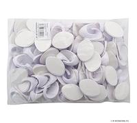 New Set of 100 SELF Adhesive Hooks Large Oval White Wall Door PEG Sticky