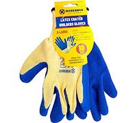 NEW SET OF 12 RUBBER COATED BUILDERS GARDEN WORK GARDENING GLOVES LATEX X-LARGE
