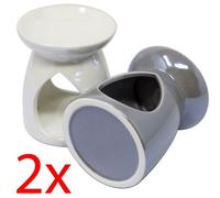 New Set Of 2 Ceramic Oil Burner Candle Tart Wax Fragrance Melt Decor Aromatherapy