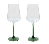 New Set of 2 Spray Ombre Wine Glass, Fading from Deep Emerald to Clear, Creates A Sophisticated & Modern Look, Perfect for Dinner Parties, Ideal for Sipping or Serving Your Favourite Cocktails