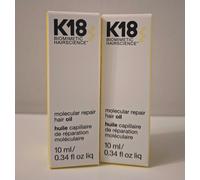 ~ NEW ~ SET OF 2 x K18 MOLECULAR REPAIR HAIR OIL 10ml MINI, BOXED WORTH £54