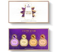 New Set Of 4 x 15ml Scent Favourites Exotic Affair Pour Femme, Provides A Luxurious Blend Of Jasmine, Cashmeran and Amber, Perfect To Discover Your Favourite Scent.