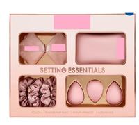 New Setting Essentials Pouch with Powder, Sponges & Scrunchies, Keep Your Beauty Organised, A Handy Addition to Your Everyday Makeup and Beauty Routine - Pink