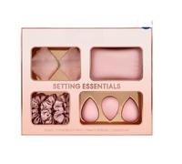 New Setting Essentials Set, Achieve A Flawless Finish to Your Makeup, Including Powder Puffs, Beauty Sponges, Scrunchies and A Pouch, A Gorgeous Gift for the Makeup Lover in Your Life- Pink