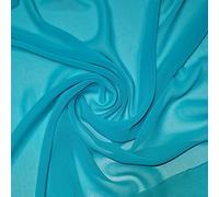 New Sheer Plain/Solid Poly Crepe Chiffon Semi Transparent 100% Polyester Dress Craft Fabric Material 45" - 112 cm Wide Sold As 1 Meter Pre - Cut Lengths (Mint)