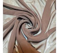 New Sheer Plain/Solid Poly Crepe Chiffon Semi Transparent 100% Polyester Dress Craft Fabric Material 45" - 112 cm Wide Sold As 1 Meter Pre - Cut Lengths (Brown)