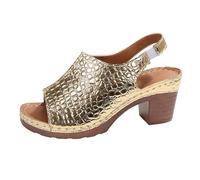 New Shoes Women's Thick Bottom Foreign Trade Sandals Outdoor Wear Simple Border Spring and Europe and the States and the States Big Yards Sandals Fe Women's Shoes Elegant Pumps Blue, gold, 7 UK