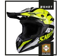 SHOT Pulse Revenge Black Neon Yellow White Glossy Offroad L