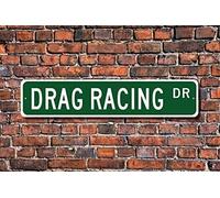 New Sign 4x16 inches Drag Racing Drag Racing Sign Drag Racing Fan Drag Racing Gift car or Motorcycle Racing Metal Street Sign