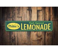 New Sign 4x16 inches Fresh Squeezed Lemonade Sign Personalized Lemonade Stand Sign Custom Beach House Sign Metal Beach Decor Metal Street Sign