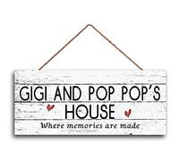New Sign Gigi and POP Pop's House Sign, Where Memories are Made, Distressed Style, Gift for Grandparents, 6" x 12" Sign