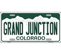 New Sign grand junction colorado state background novelty license plate 6x12 inches License Plate Sign