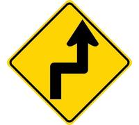 New Sign REVERSE TURN RIGHT Road Warning Sign 12x12 inchs tin metal sign
