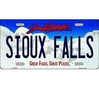 New Sign sioux falls south dakota state background novelty license plate 6x12 inches License Plate Sign