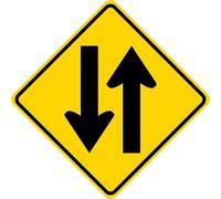 New Sign TWO WAY TRAFFIC SYMBOL Road Street Warning Sign 12x12 inchs Warning sign