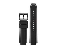 New Silicone Rubber mens Watchband Stripes strap Compatible With Timex E-tide Compass T2N720 T2N721 TW2T76300 TW2T76500 T45601 convex 16mm(Black gray black)