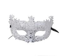 New Silver Black Sexy Ladies Masquerade Ball Mask Lace Up Carnival Fancy Dress Costume Sexy Party Decor(Silvery)