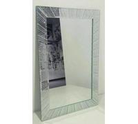 New Silver Glitter Wall Mirror 40x60cm - Elegant Sparkle Glass Mirror with Glitter Frame for Living Room, Bedroom, or Hallway B-73