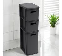 New Simply Everyday 3 Drawer Storage Tower, Best For Tidy and organising Your Bathroom Essential, Perfect For Creating A Clutter - Free Space. A Multipurpose And Useful Product - Grey