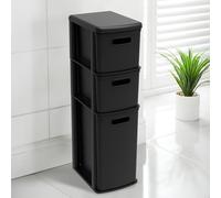 New Simply Everyday 3 Drawer Storage Tower, Best For Tidy and organising Your Bathroom Essential, Perfect For Creating A Clutter - Free Space. A Multipurpose And Useful Product - Black