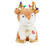 New Singing and Dancing Reindeer Plush in Stunning Gold Accents With Bright and Colourful LED Lights, Add A Touch of Charm to Your Home, Emit A Colourful Glow, Elevating its Appeal Further