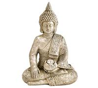 New Sitting Buddha Ornament With LED Light., Battery: Rechargable Battery Included, Power Supply: Solar Powered, No Wiring Required, Auto On At Dusk, Light Up Your Garden At Night.