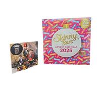 New Skinny Bars Advent Calendar 2025, Chocolate Bars featuring 25 full-sized low-calorie bars in 9 delicious flavours, 24 Days Countdown To Christmas. (Comes with Mighty2Save Christmas Card)
