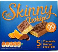 New Skinny Whip Snack Bars Less Than 99 Calories 5 Variations Multi-Pack (Orange & Chocolate, 2 Boxes)