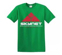 New Skynet Vintage Summer T-Shirt for Men Cyberdyne Retro Terminator Classic Top Tee Cotton Travel Party - Irish Green - L