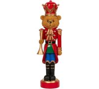 New Sleigh Bells Ring LED Teddy Bear Soldier Ornament - Festive Nutcracker-Inspired Christmas Decoration, 46.5cm Standing Figure, Whimsical Holiday Home Decor N-12