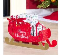 New Small Make Your Own Sleigh Hamper Includes All the Components To Assemble A Sleigh, Makes A Memorable Festive Accent, Great for Storing Party Gifts, Perfect Addition for Christmas Decor - Red