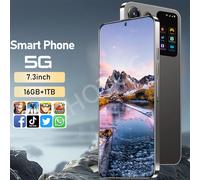 New Smartphone SMS 24 Ultra Original 7.3HD Mobile Phones Dual SIM Card Cell Phone 7800mAh Android 14 Global Version Celulares Blue